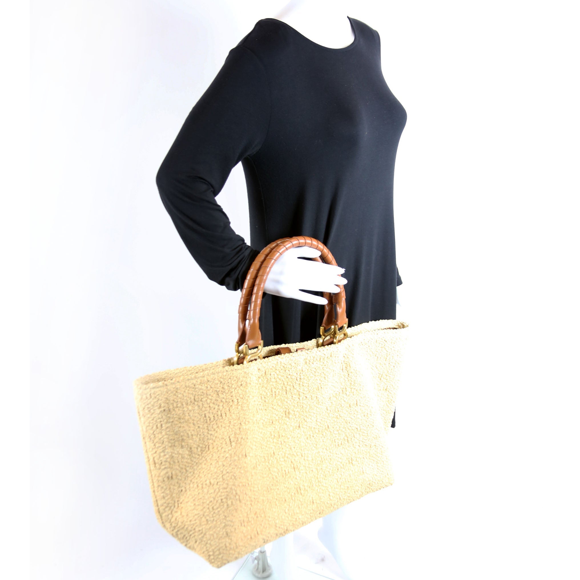 Marcie Raffia Tote Beige