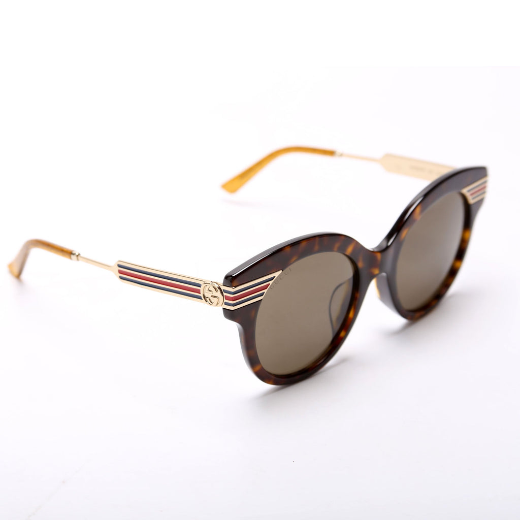 GG028SA Web-Stripe Sunglasses Brown