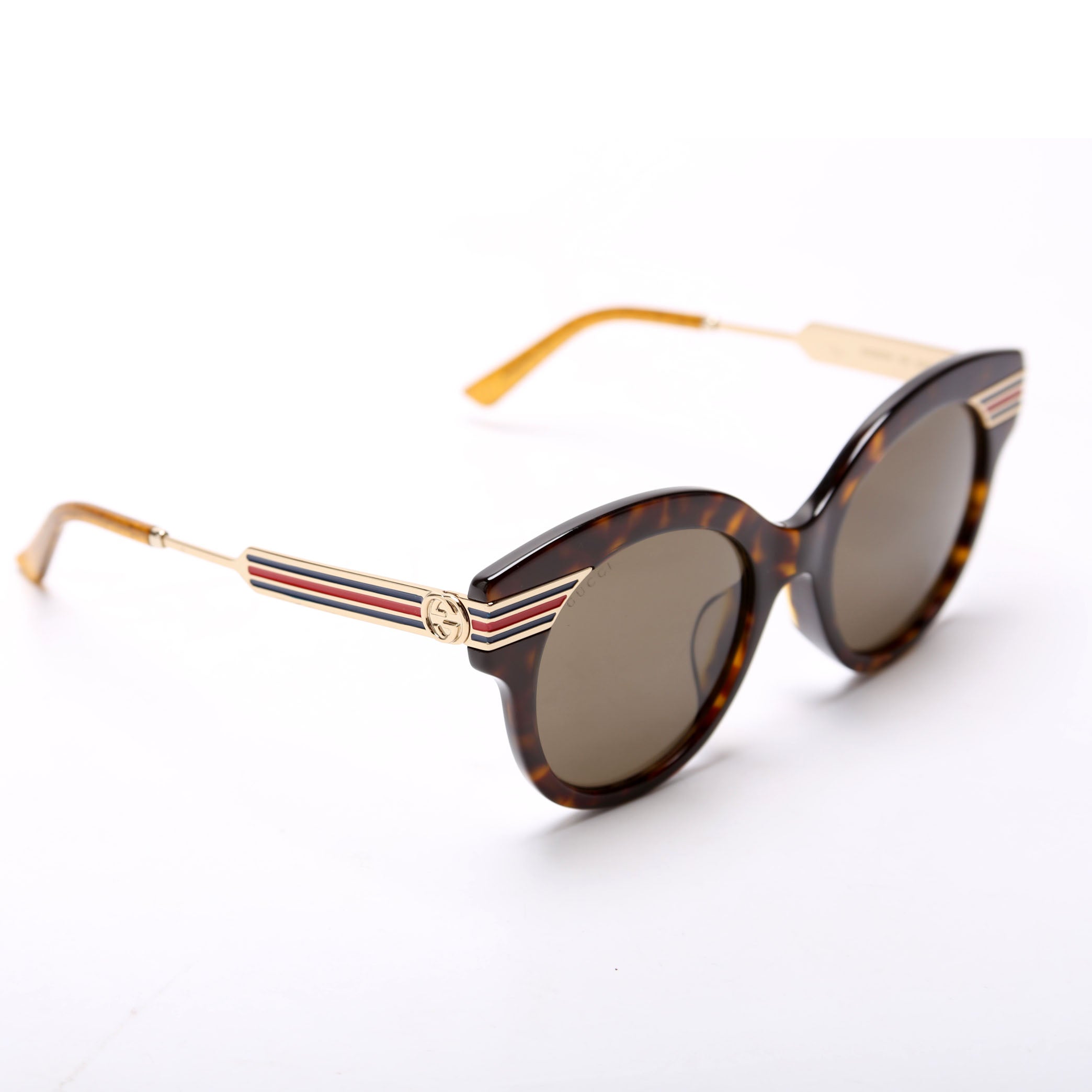 GG028SA Web-Stripe Sunglasses Brown