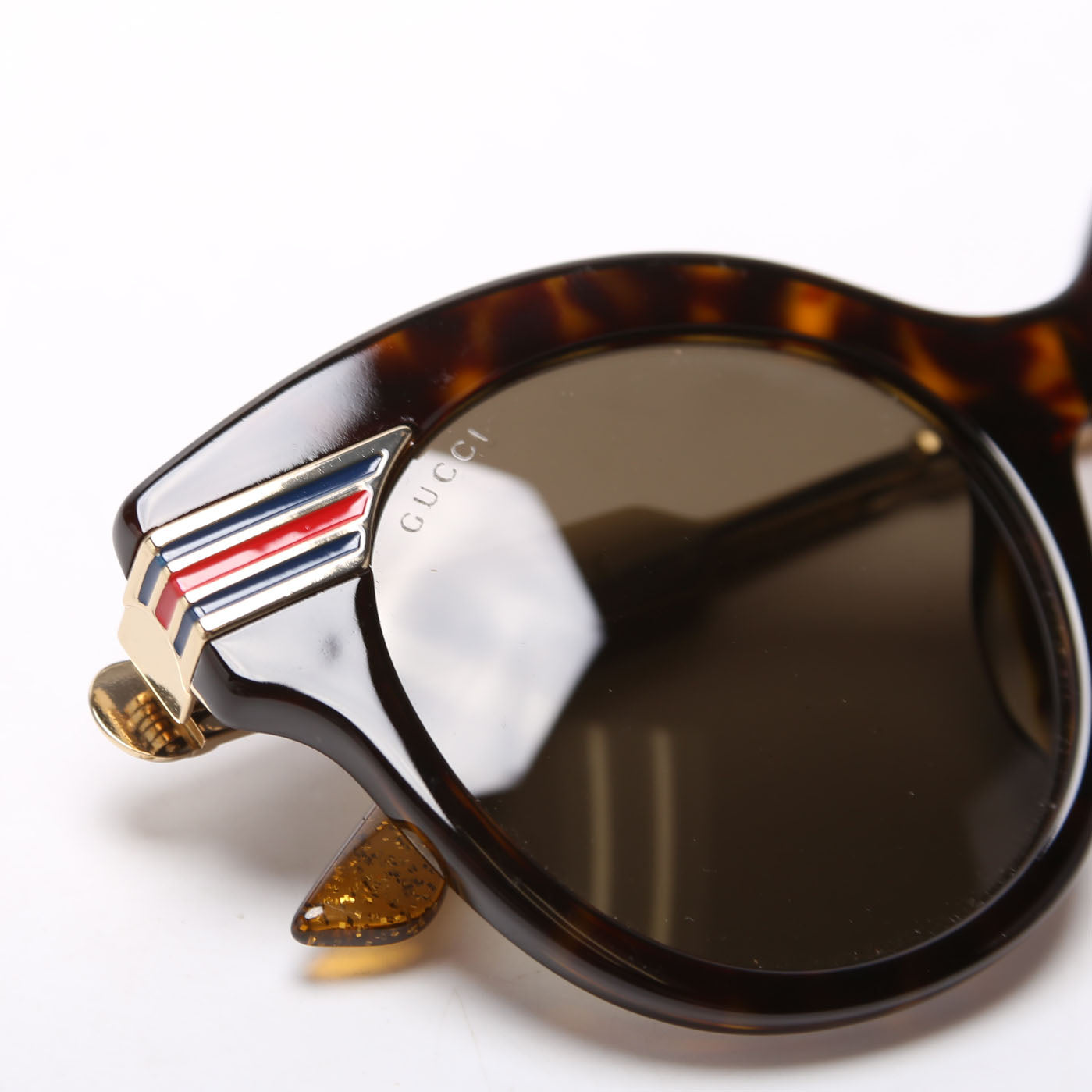 GG028SA Web-Stripe Sunglasses Brown