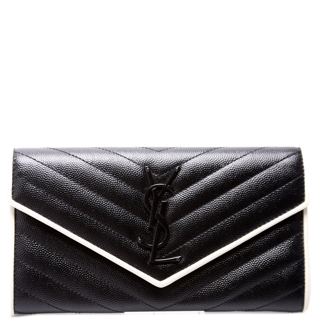 Flap Wallet Large Grain De Poudre 372264 Black/White