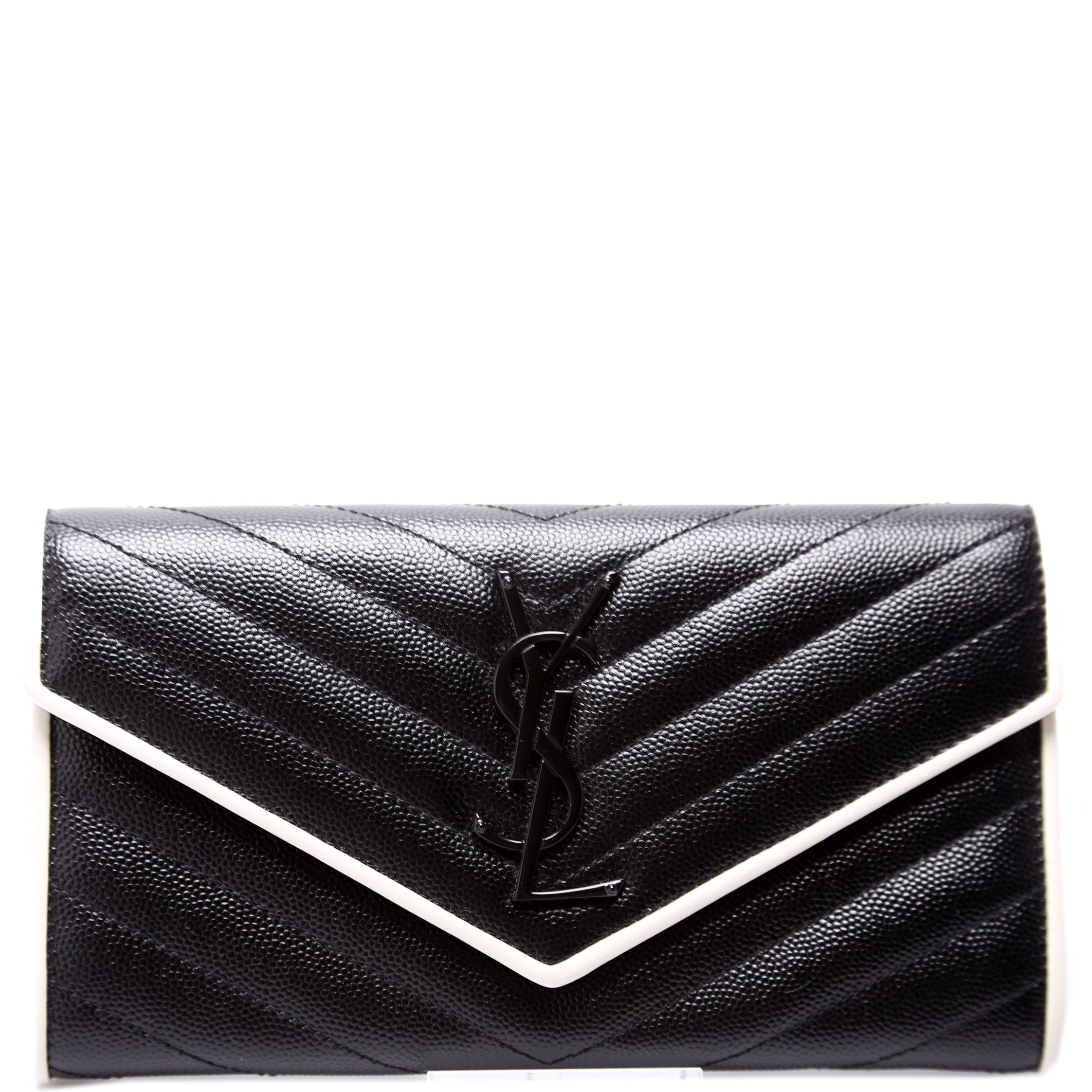 Flap Wallet Large Grain De Poudre 372264 Black/White