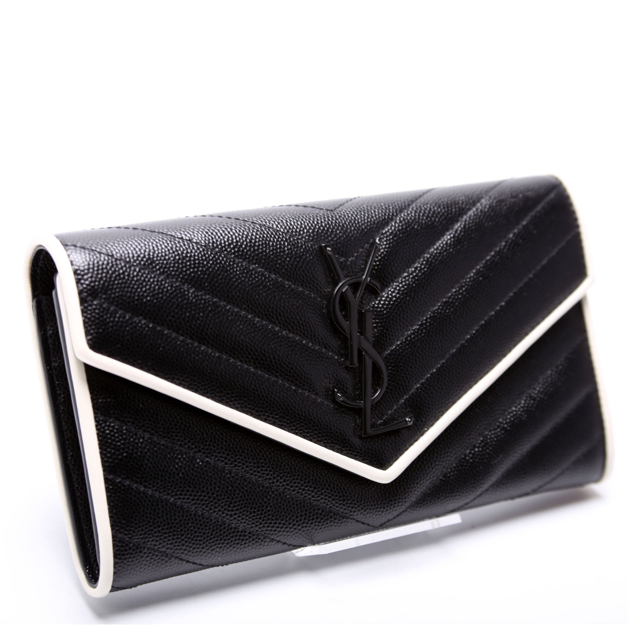 Flap Wallet Large Grain De Poudre 372264 Black/White