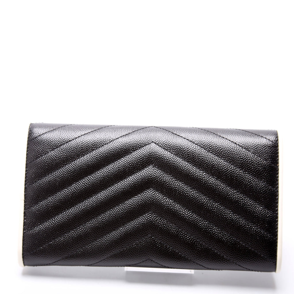 Flap Wallet Large Grain De Poudre 372264 Black/White