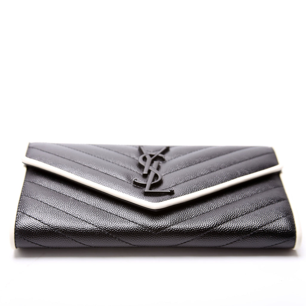 Flap Wallet Large Grain De Poudre 372264 Black/White