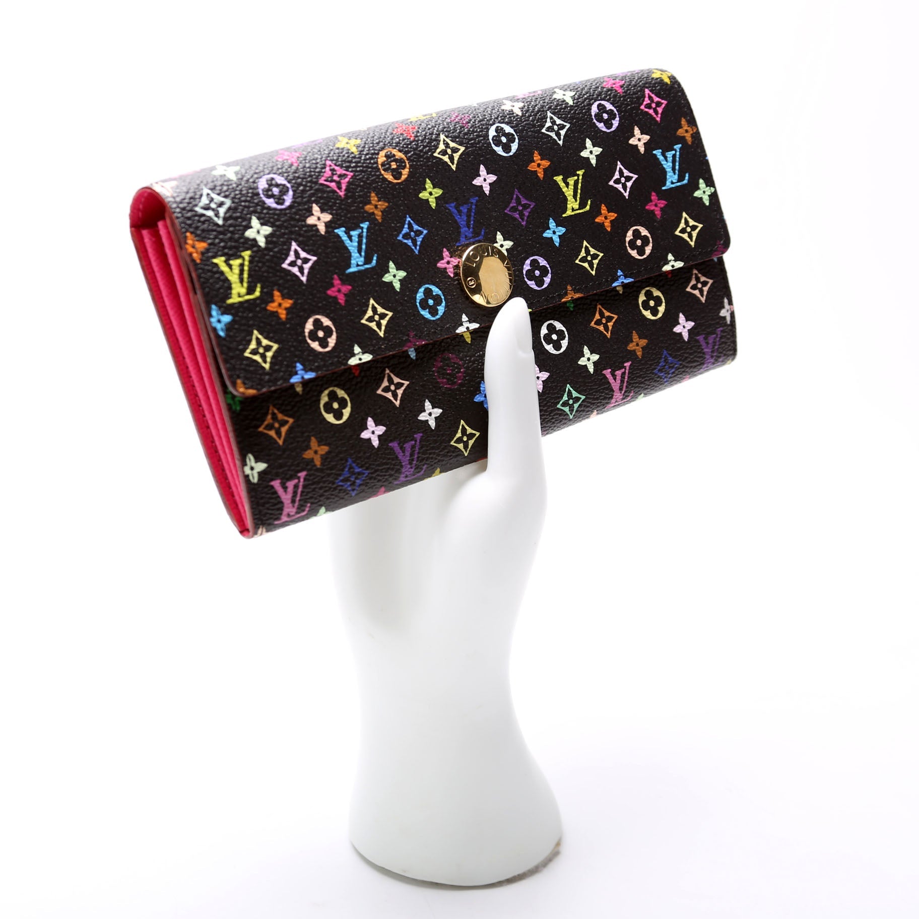 Sarah Wallet Multicolor Monogram Black