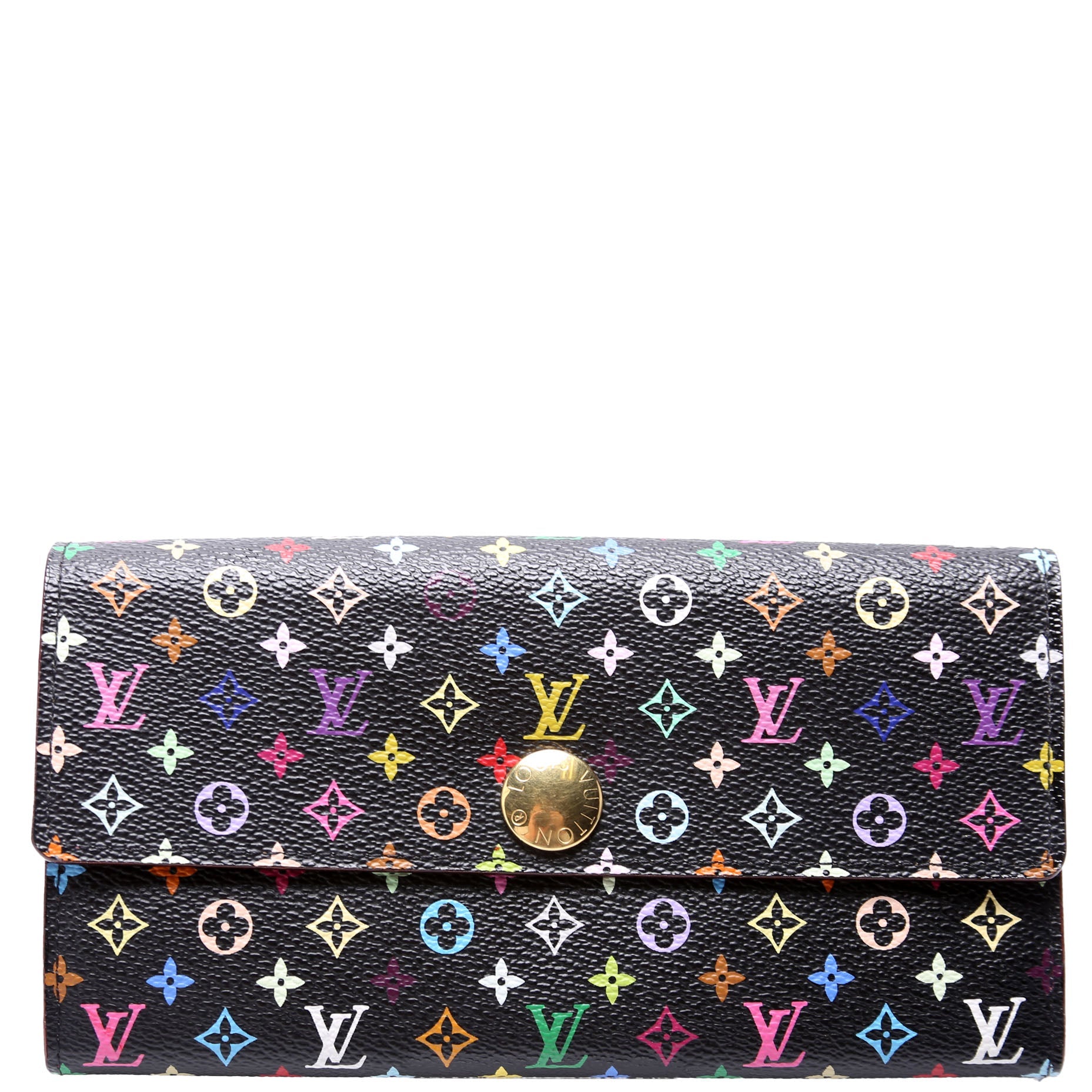 Sarah Wallet Multicolor Monogram Black