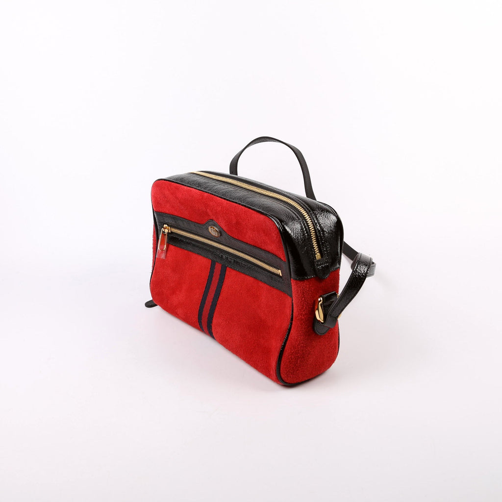 Gucci 517080 Ophidia Suede Small Crossbody Red