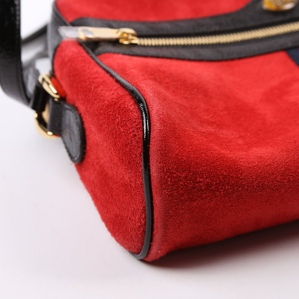 Gucci 517080 Ophidia Suede Small Crossbody Red