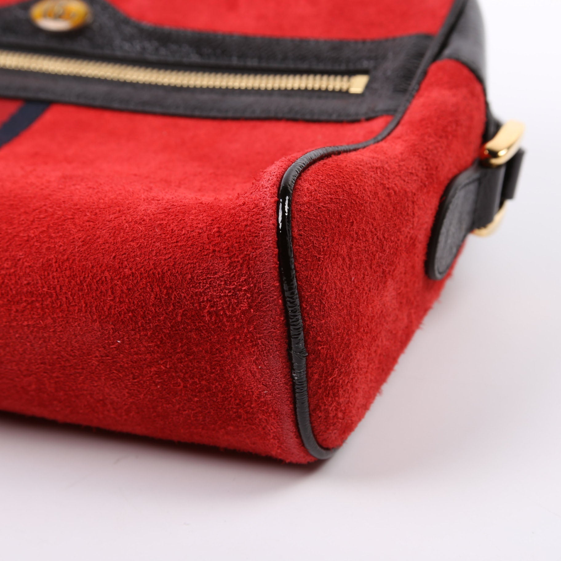 Gucci 517080 Ophidia Suede Small Crossbody Red