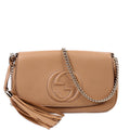 536224 Soho Chain Tassel Flap Beige