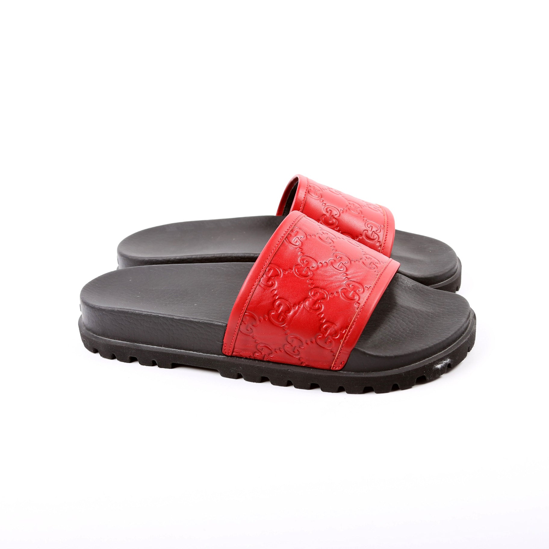 Guccissima/Rubber Slides Size Men's 8 Red