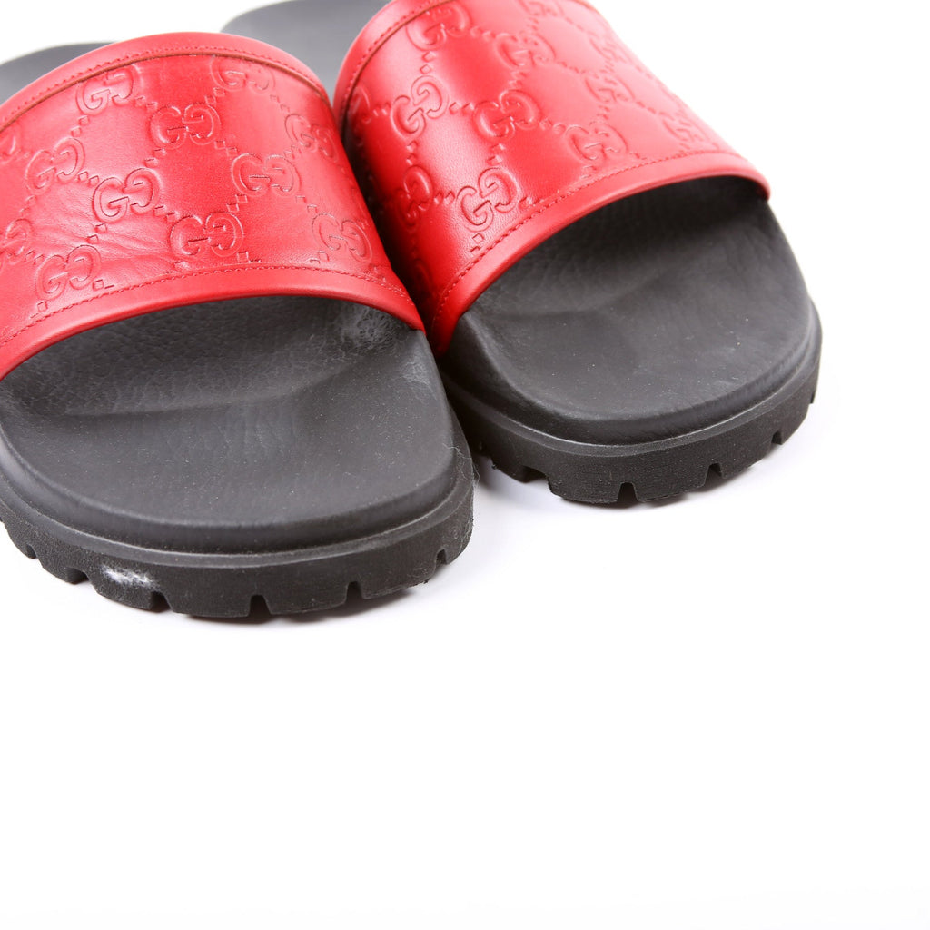 Guccissima/Rubber Slides Size Men's 8 Red