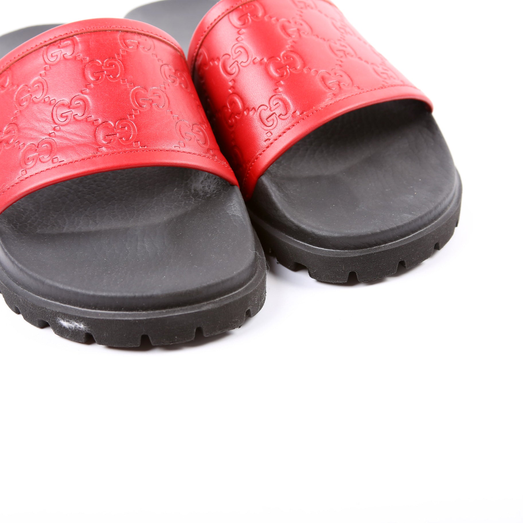 Guccissima/Rubber Slides Size Men's 8 Red