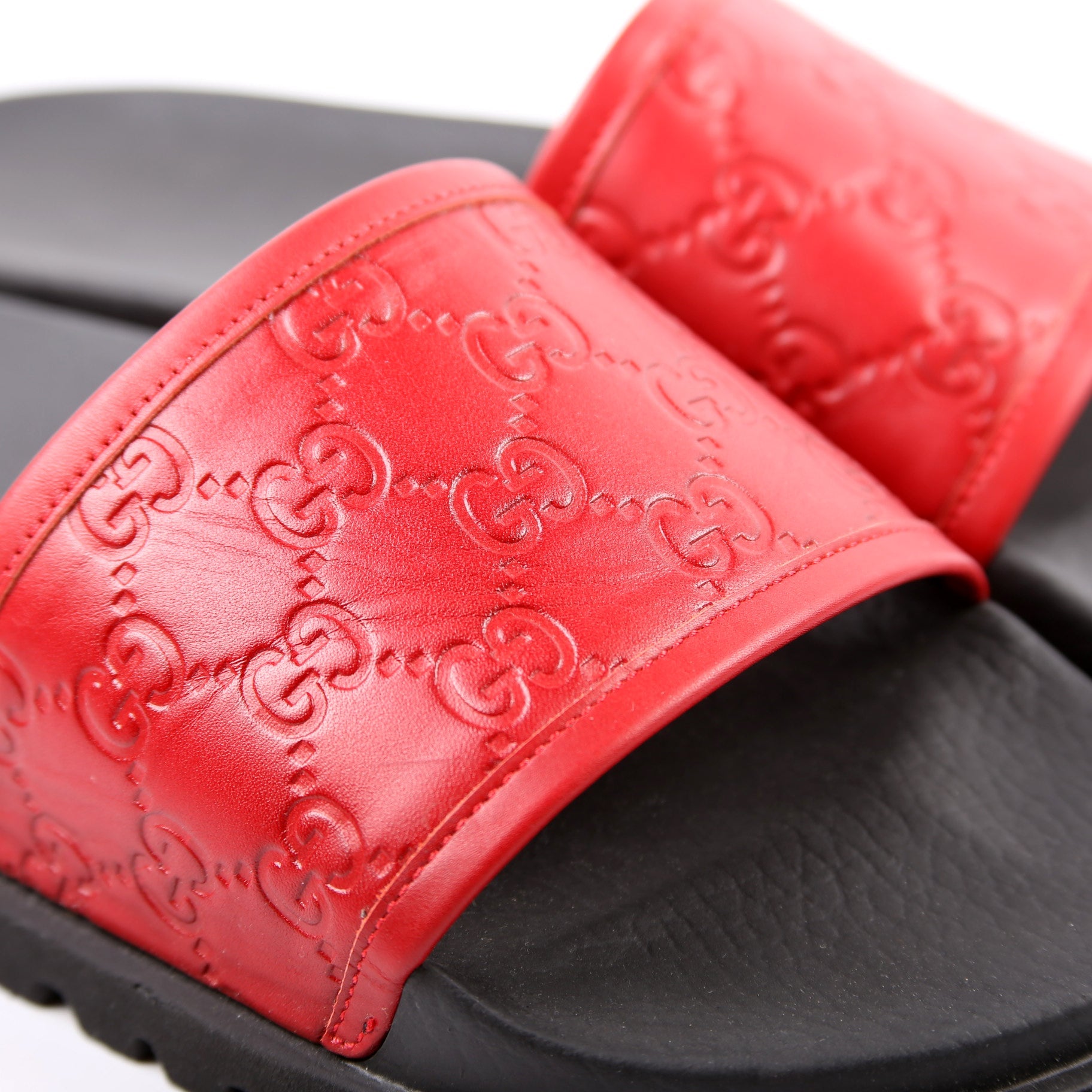 Guccissima/Rubber Slides Size Men's 8 Red