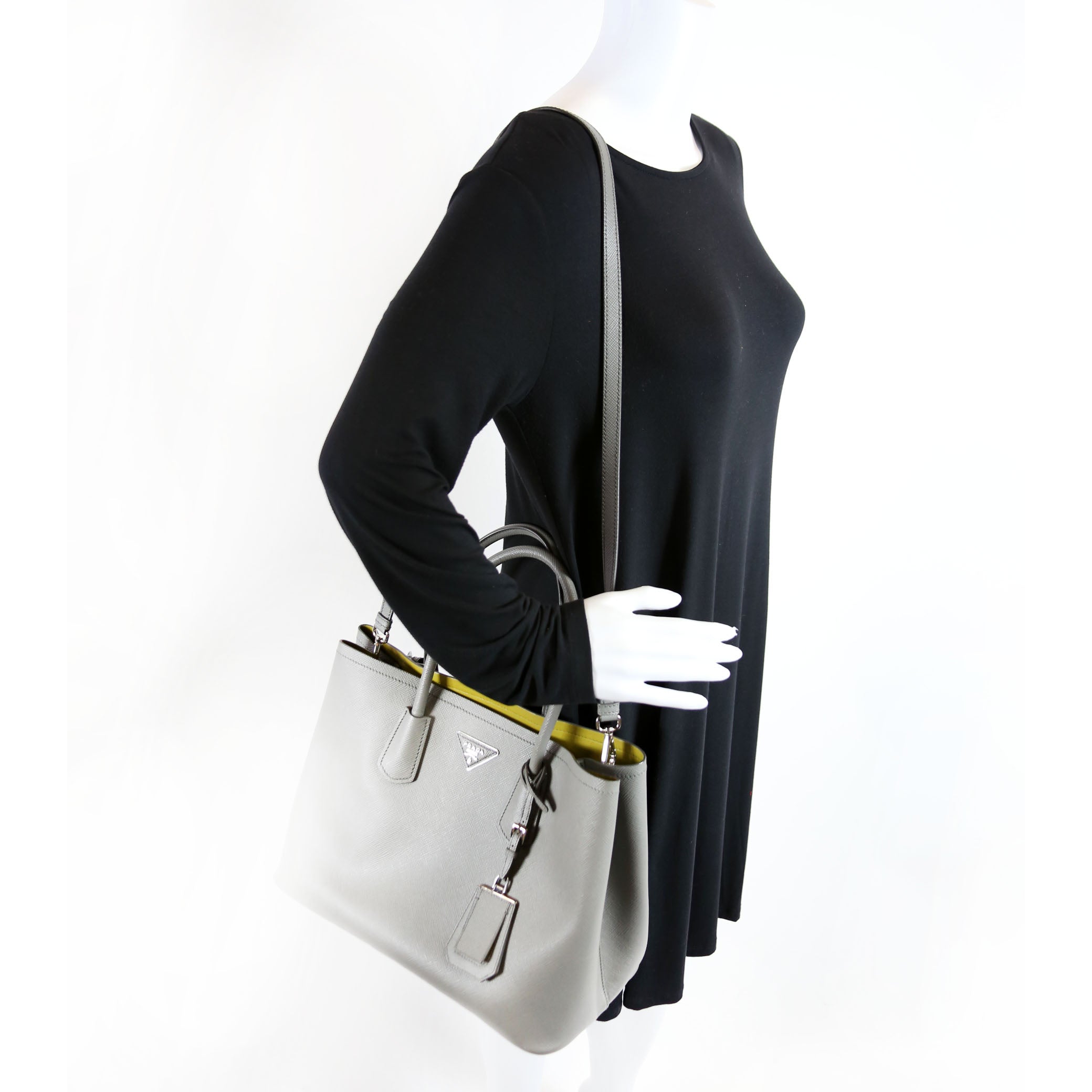 Saffiano Cuir Double Large Grey