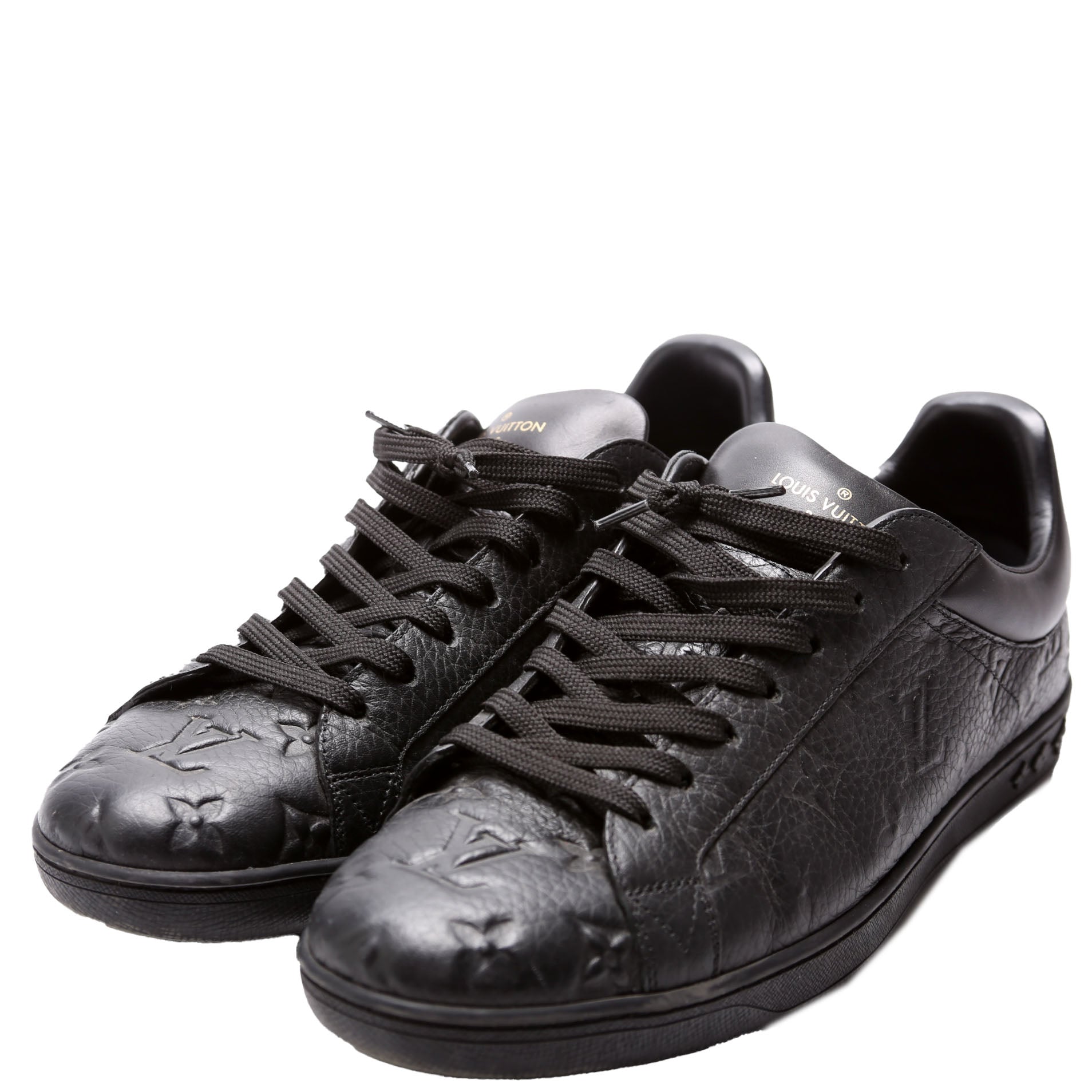Luxembourg Embossed Monogram Sneaker Men's Size 7.5 Black