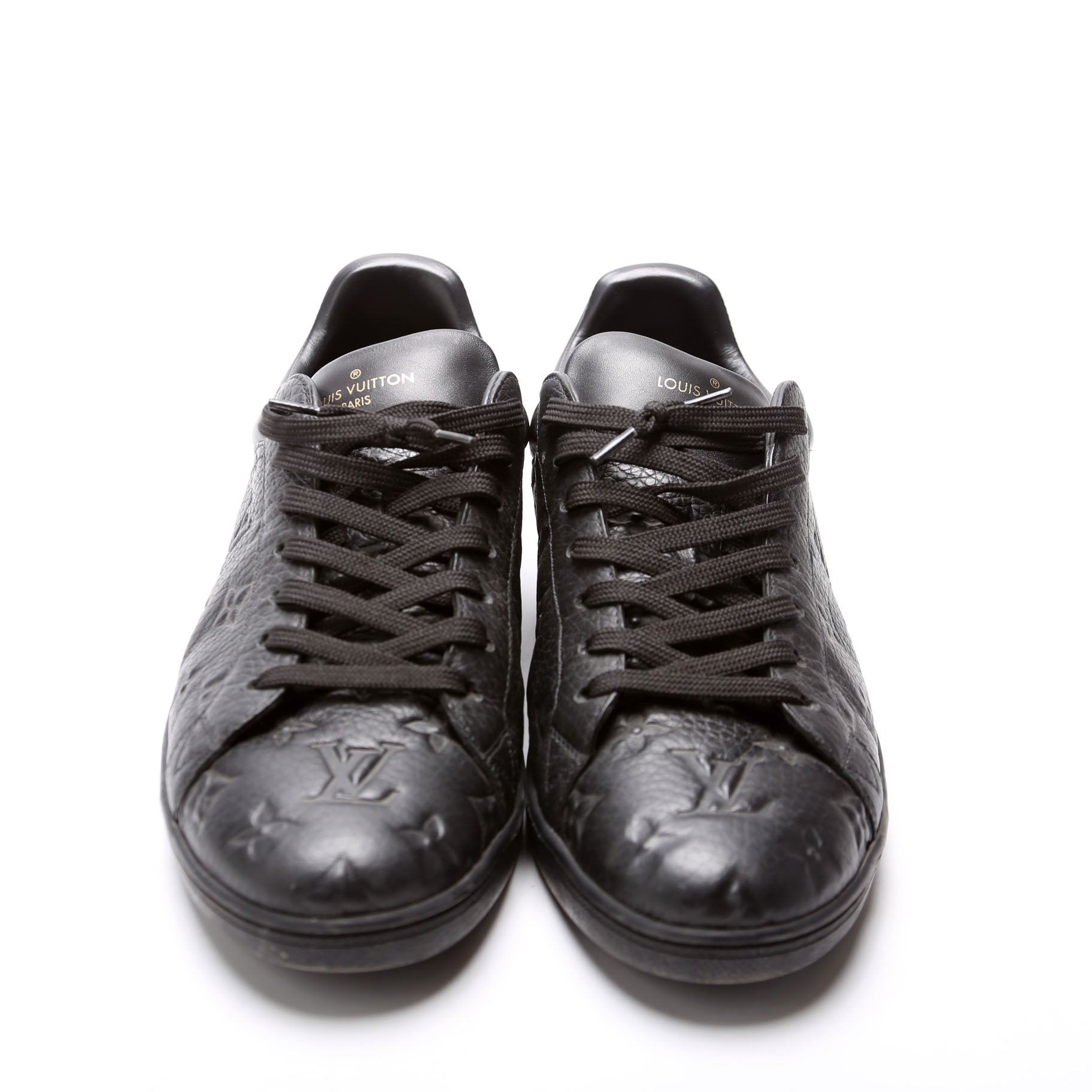 Luxembourg Embossed Monogram Sneaker Men's Size 7.5 Black