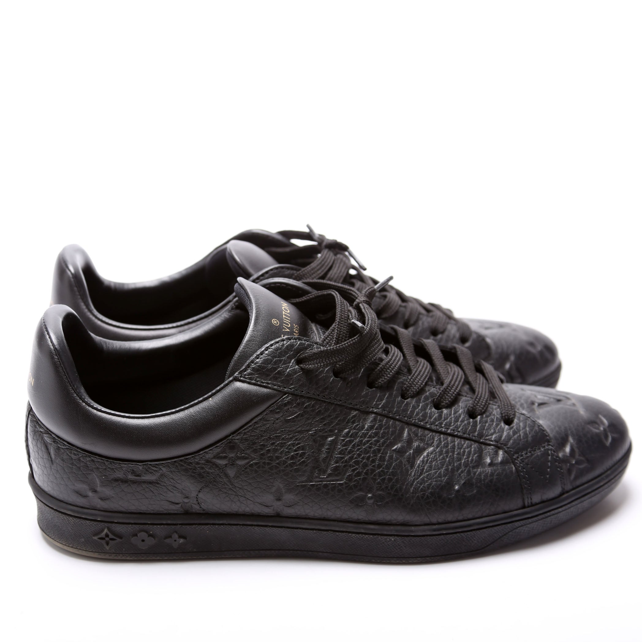 Luxembourg Embossed Monogram Sneaker Men's Size 7.5 Black