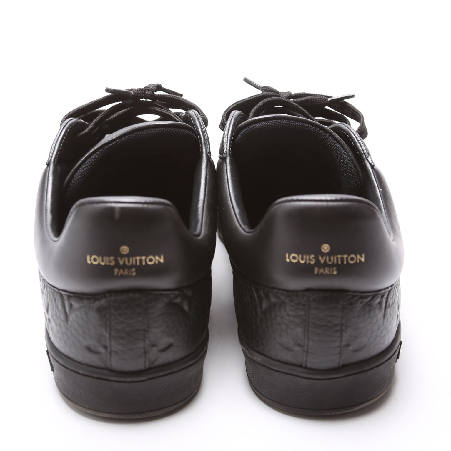 Luxembourg Embossed Monogram Sneaker Men's Size 7.5 Black