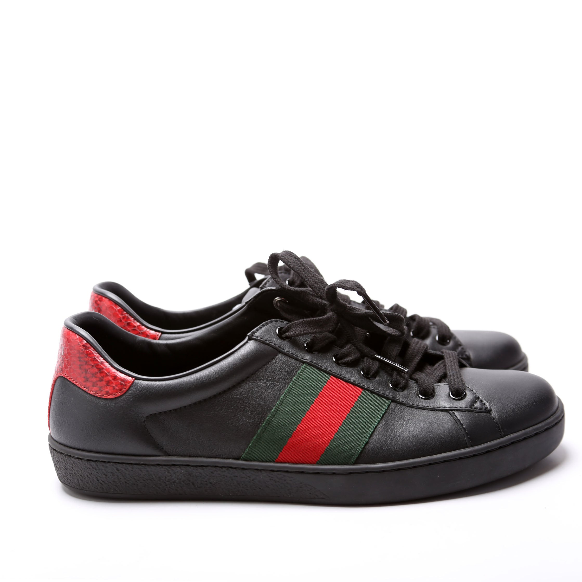 Ace Leather Sneakers Men's Size 8 Black