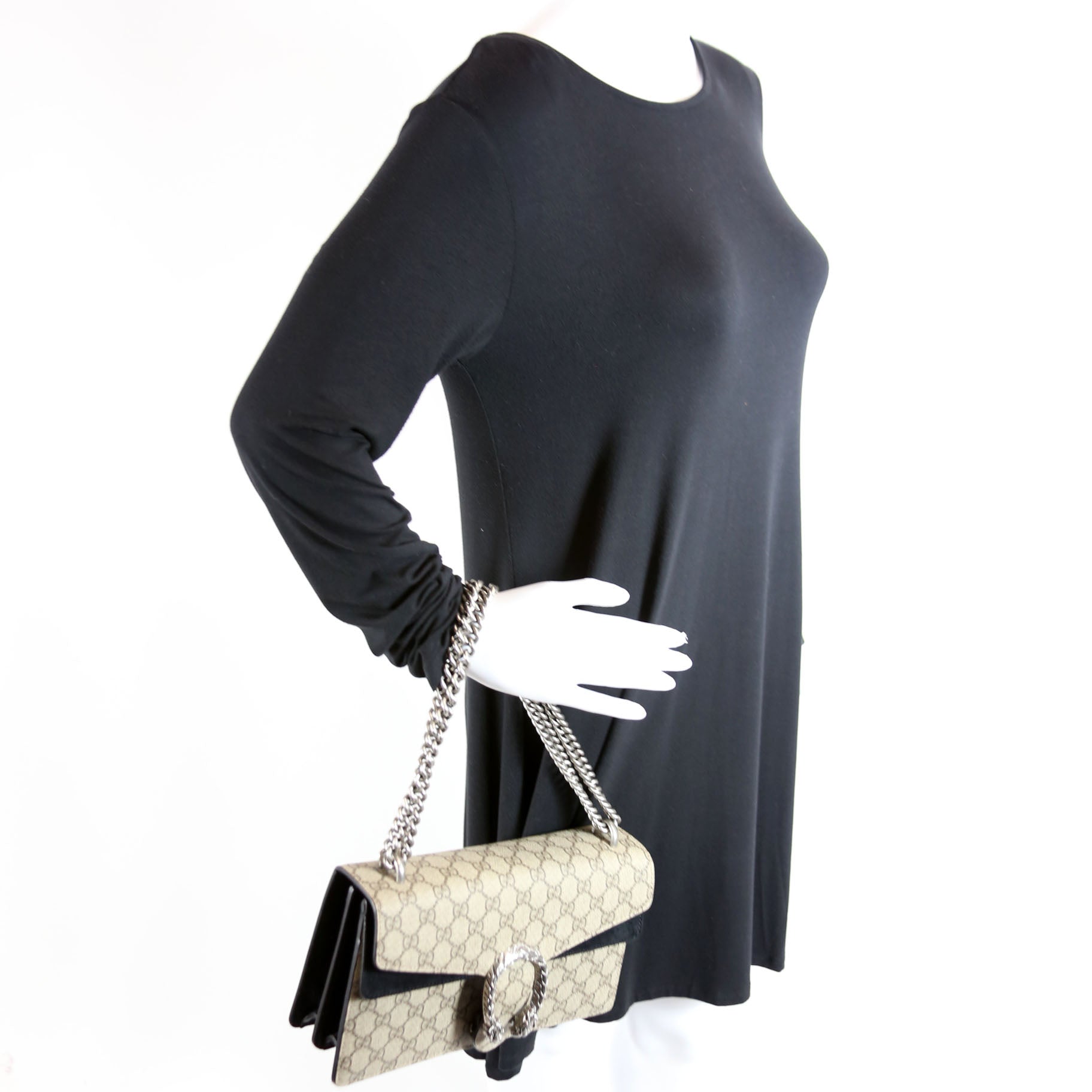 400249 Dionysus GG Shoulder Small Black