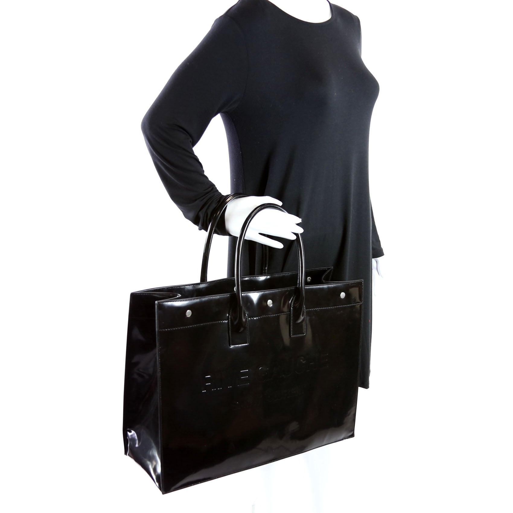 Rive Gauche Patent Calfskin 587273 Black