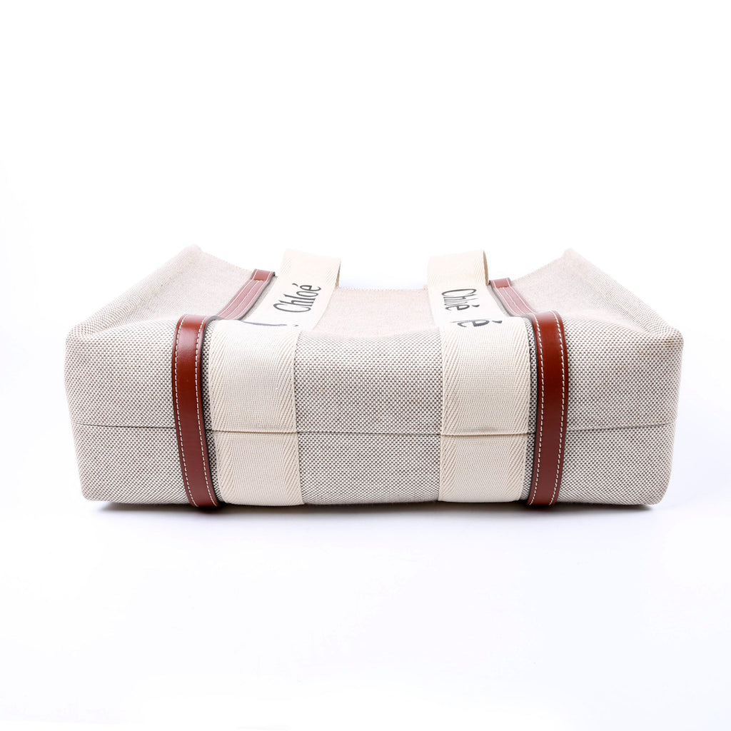 Woody Ribbon Tote Medium Beige/Brown