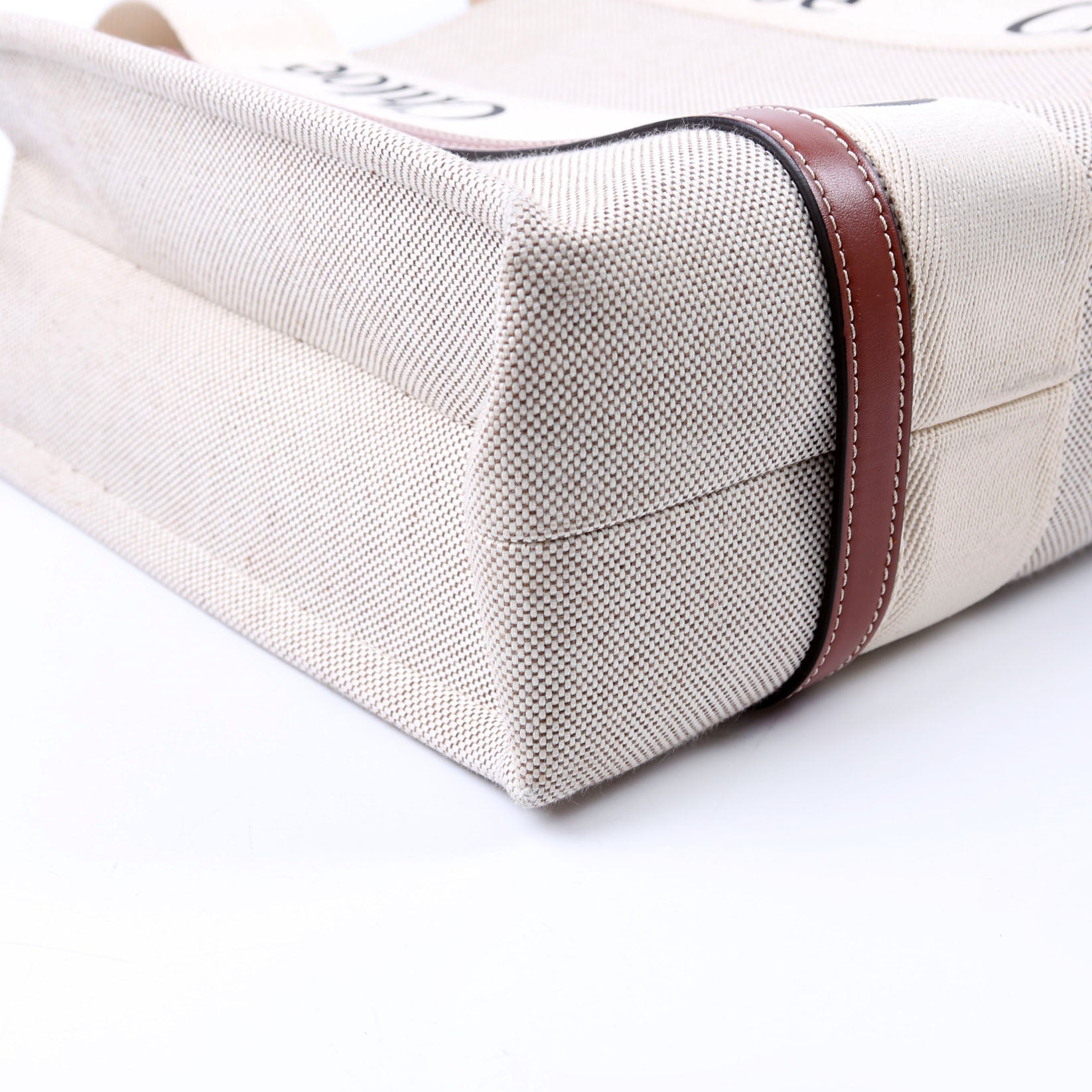 Woody Ribbon Tote Medium Beige/Brown