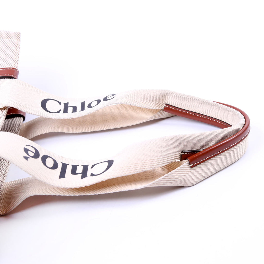 Woody Ribbon Tote Medium Beige/Brown