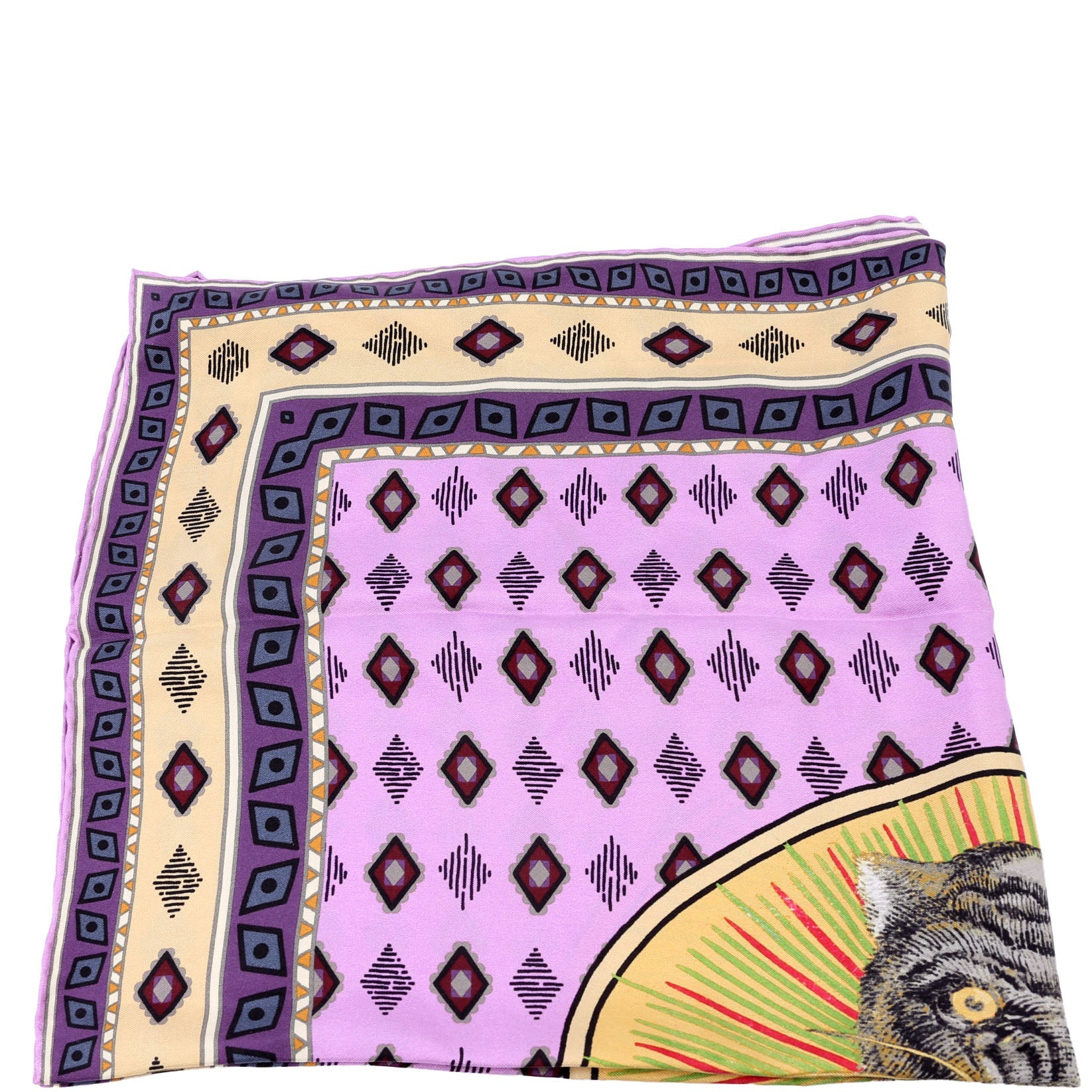 Tiger Face Silk Scarf 70cm
