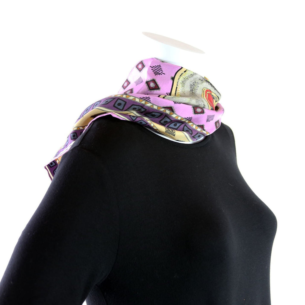 Tiger Face Silk Scarf 70cm
