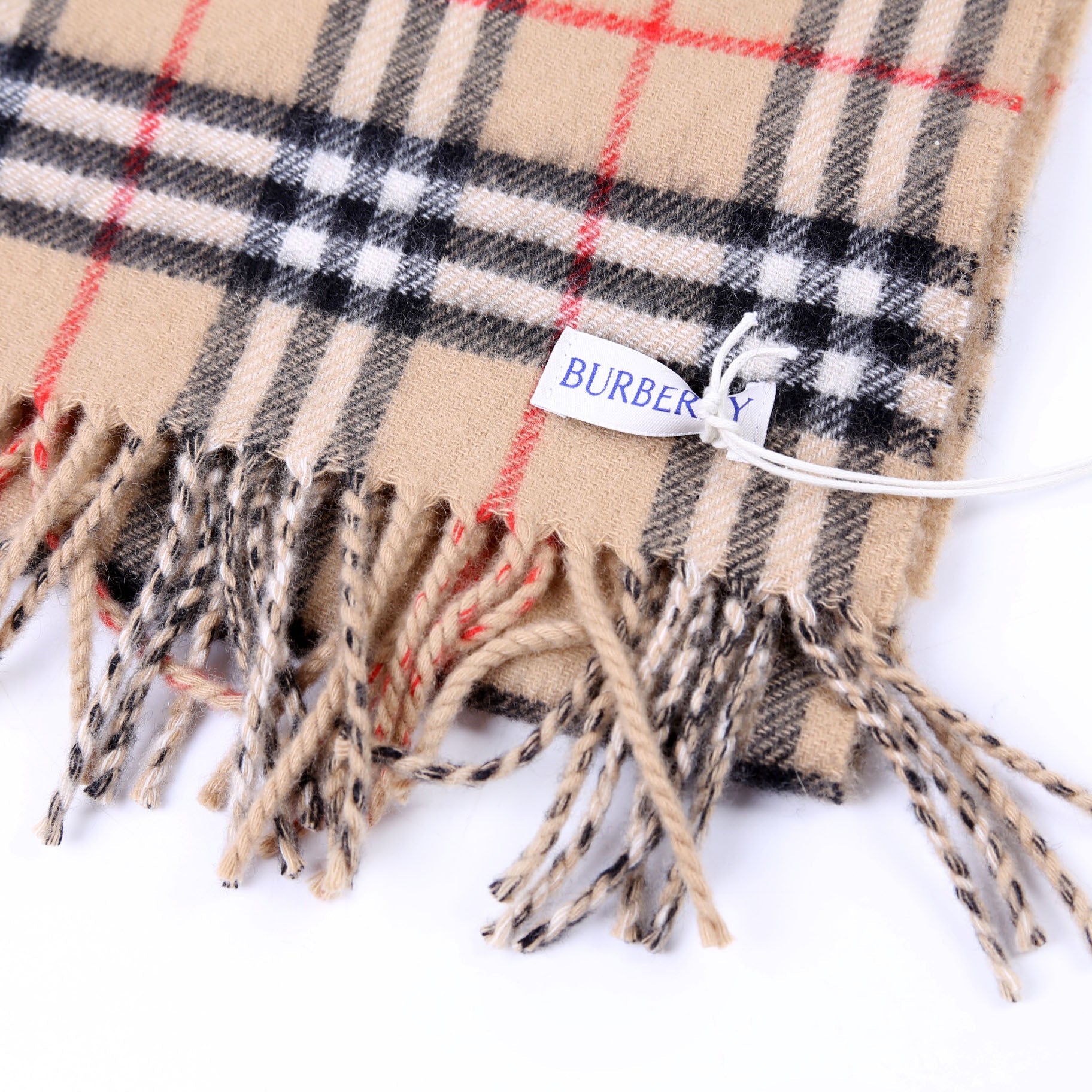 Check Fringe Cashmere Scarf