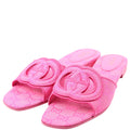 Interlocking GG Canvas Slide Sandals Size 38.5