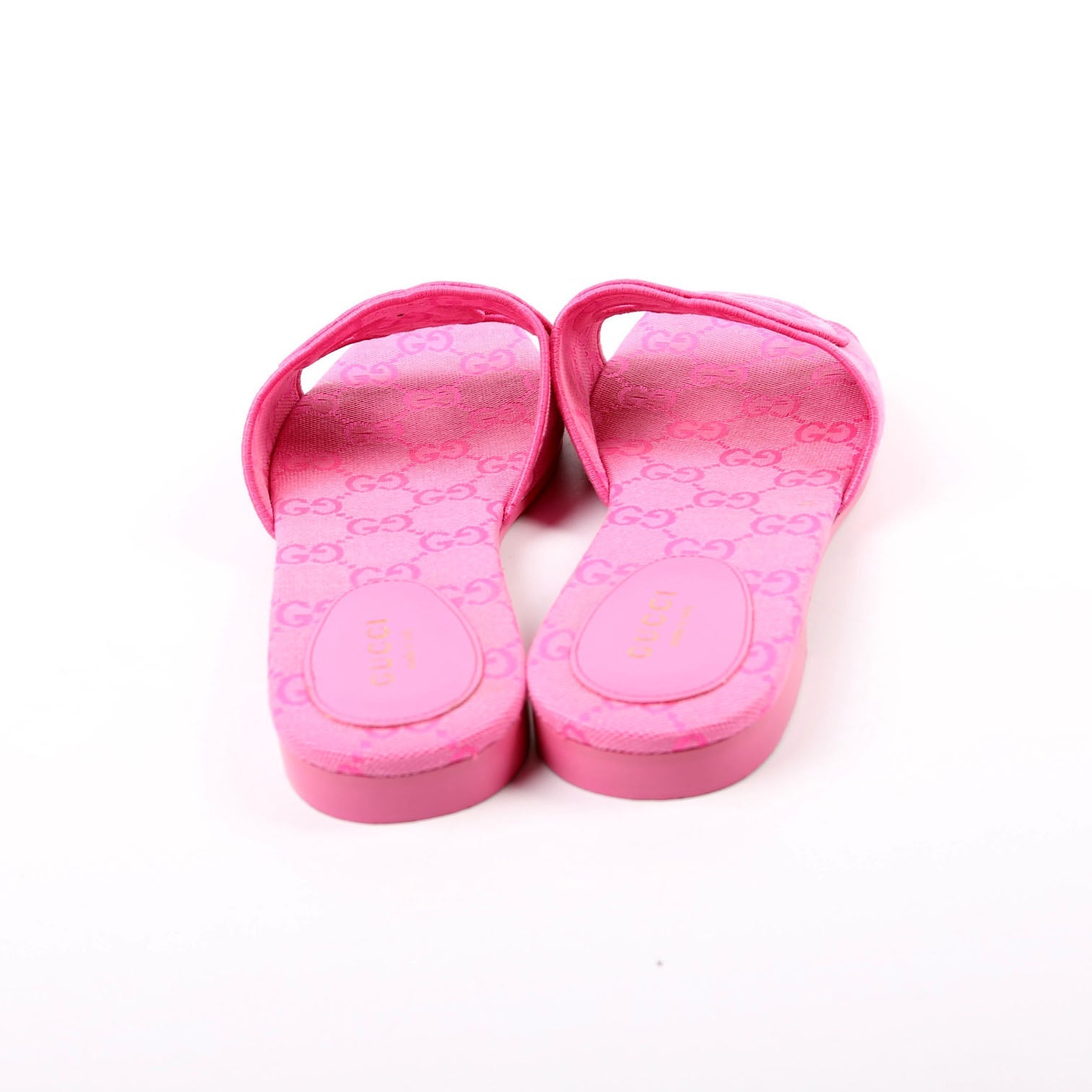 Interlocking GG Canvas Slide Sandals Size 38.5