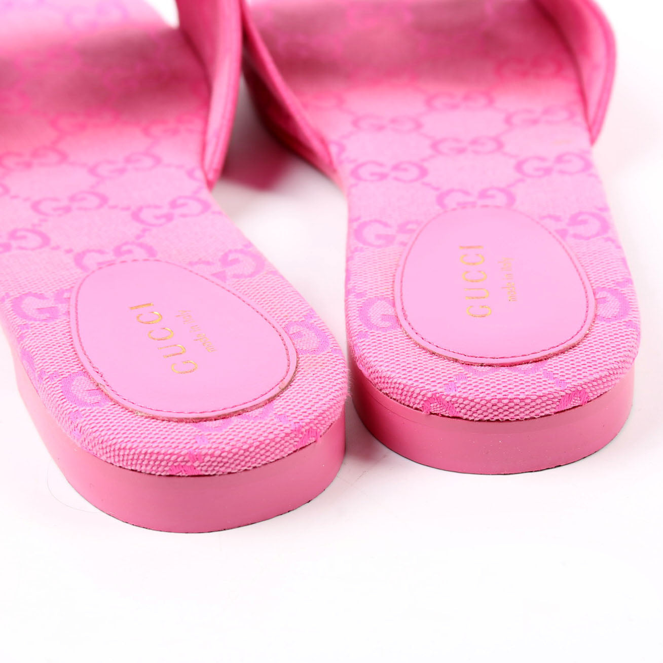 Interlocking GG Canvas Slide Sandals Size 38.5