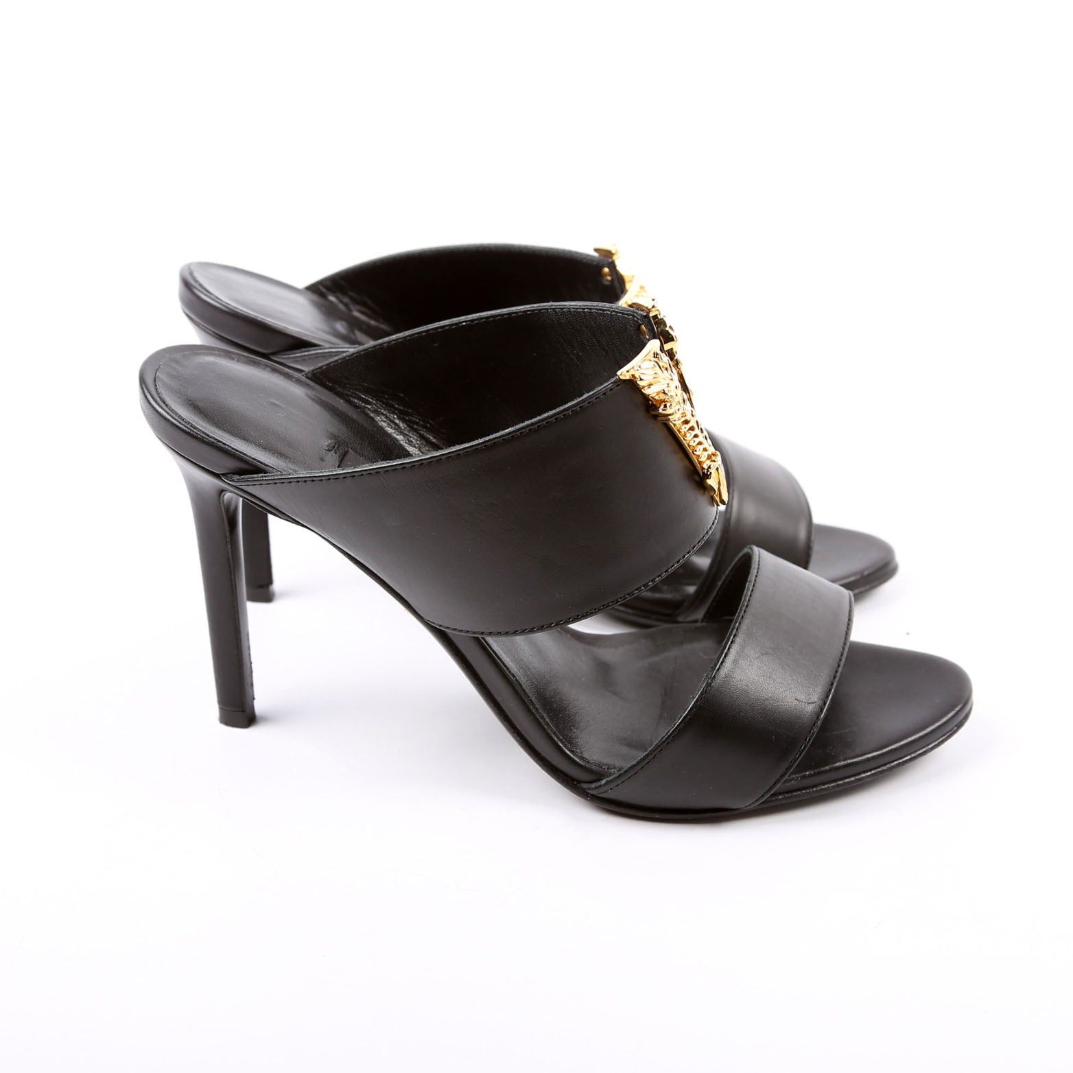 Virtus V Logo Mule Heels Size 36.5