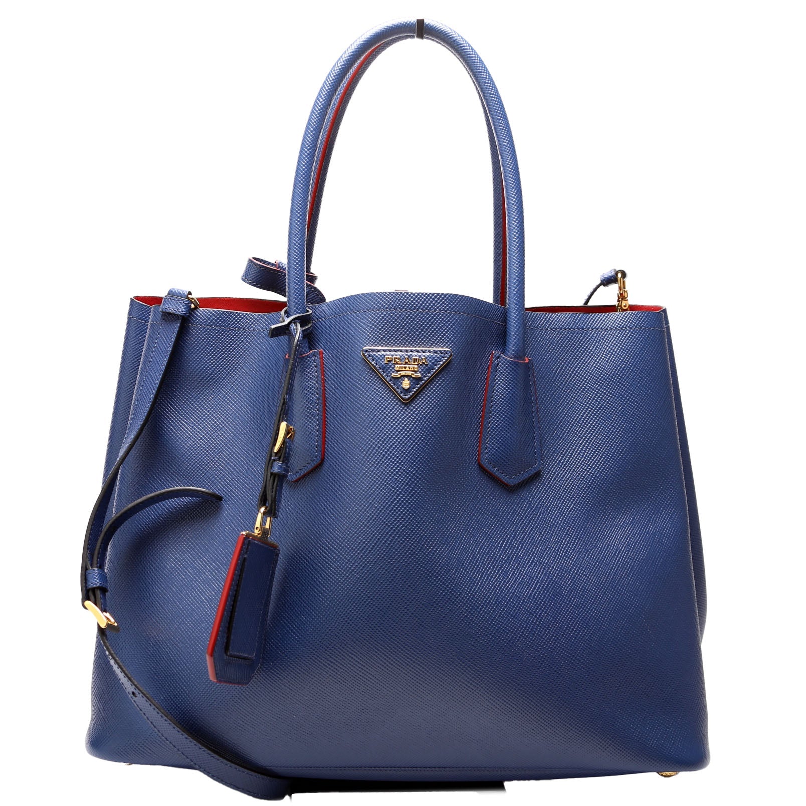 Saffiano Cuir Double Large Blue