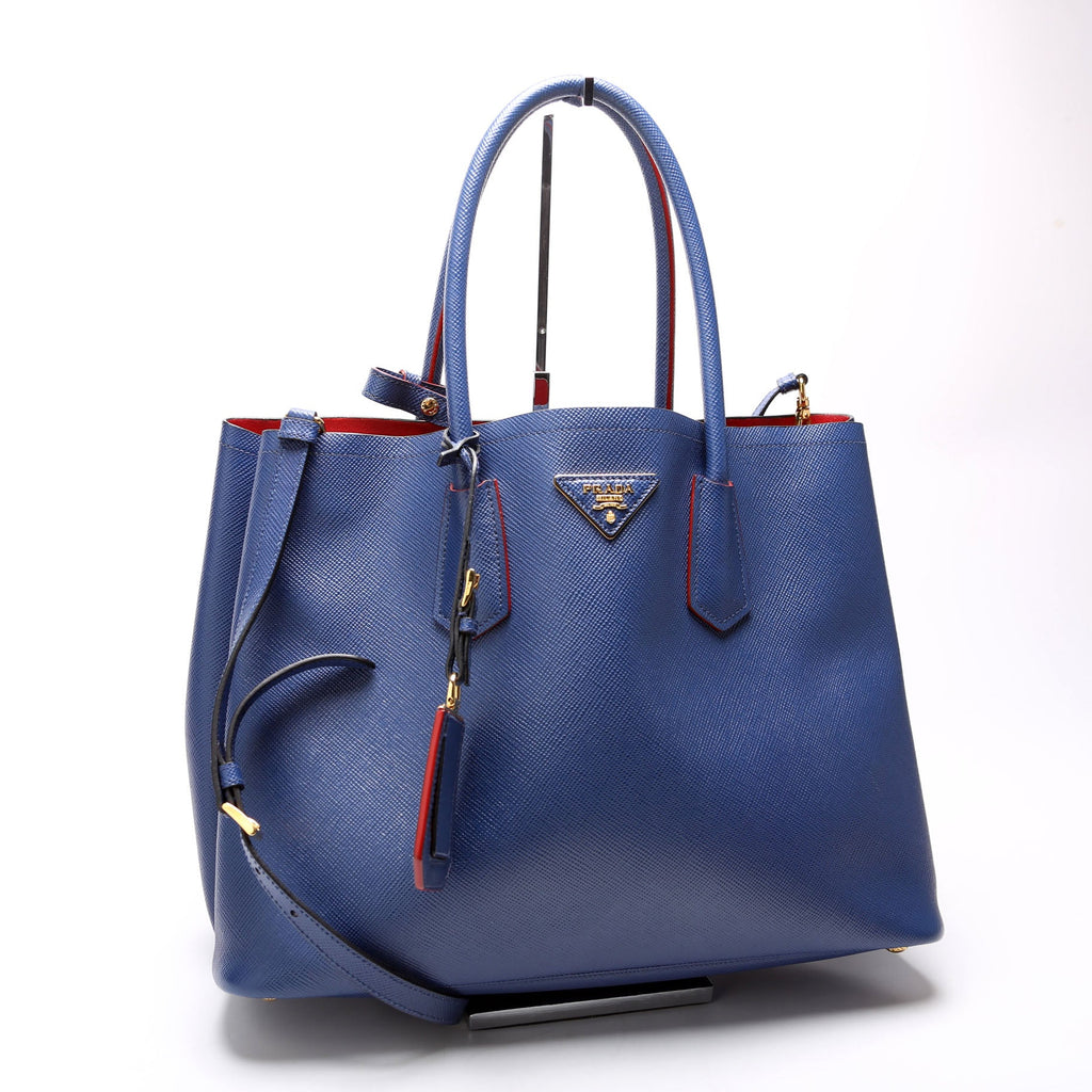 Saffiano Cuir Double Large Blue