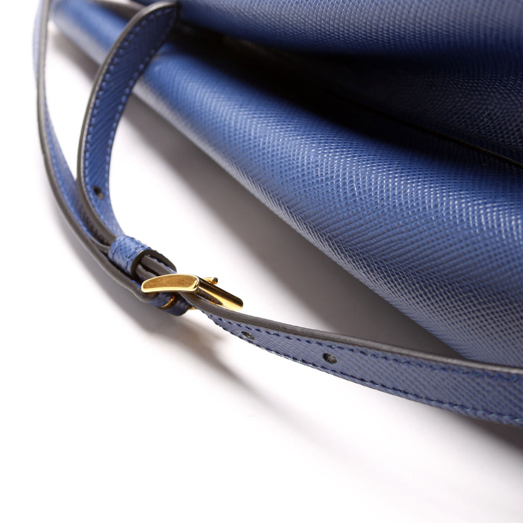 Saffiano Cuir Double Large Blue