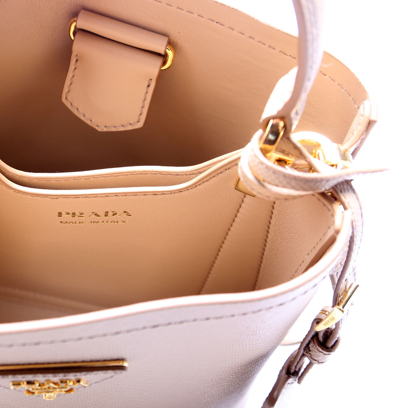 1BA217 Saffiano Cuir Small Panier Bag Tan