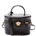 La La Medusa Leather Mini Vanity Bag Black