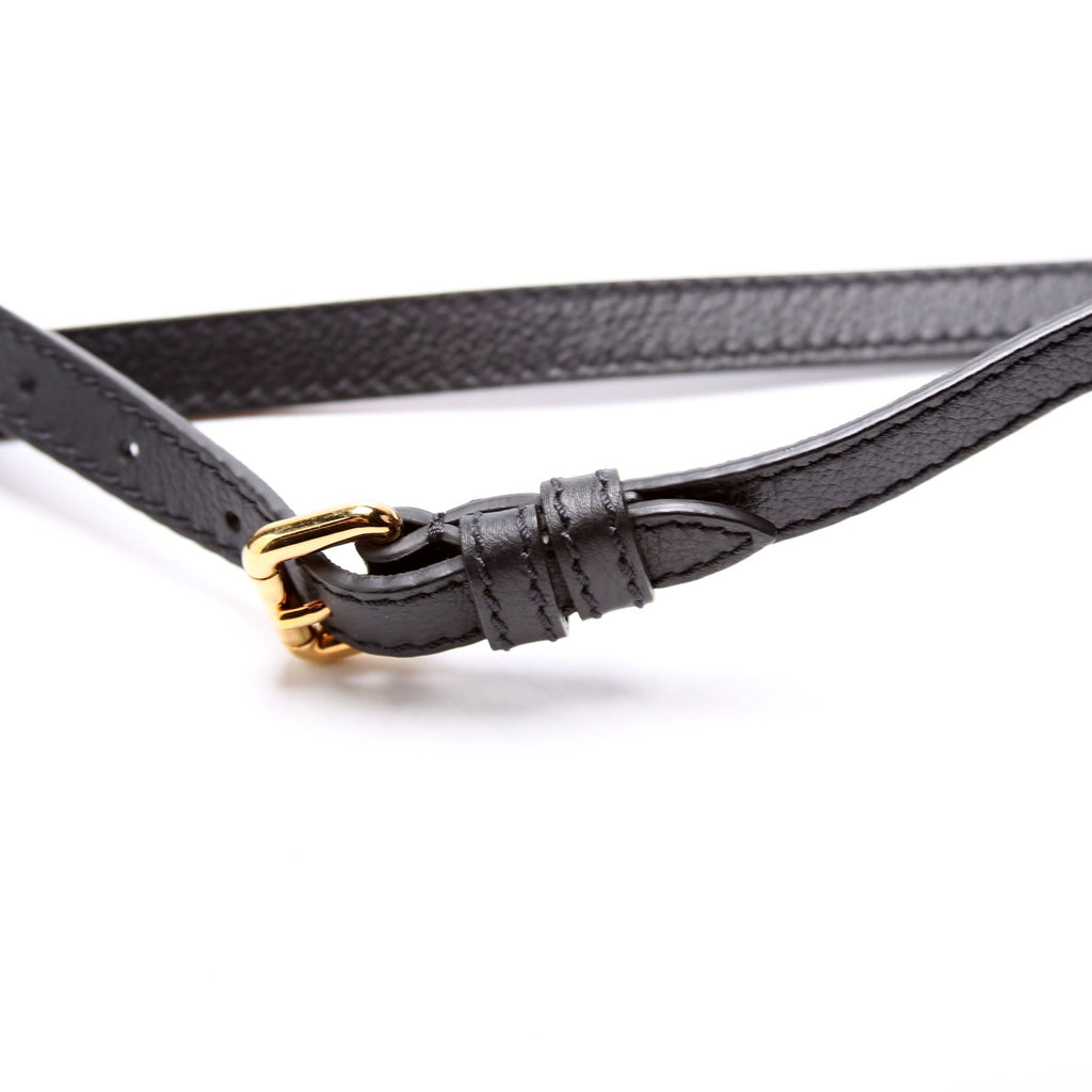 La La Medusa Leather Mini Vanity Bag Black
