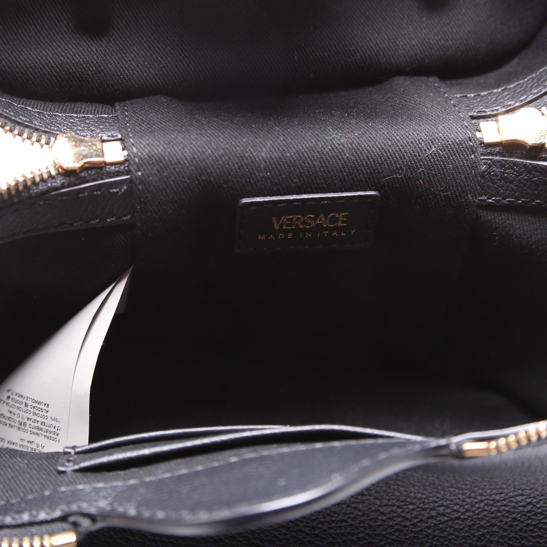 La La Medusa Leather Mini Vanity Bag Black
