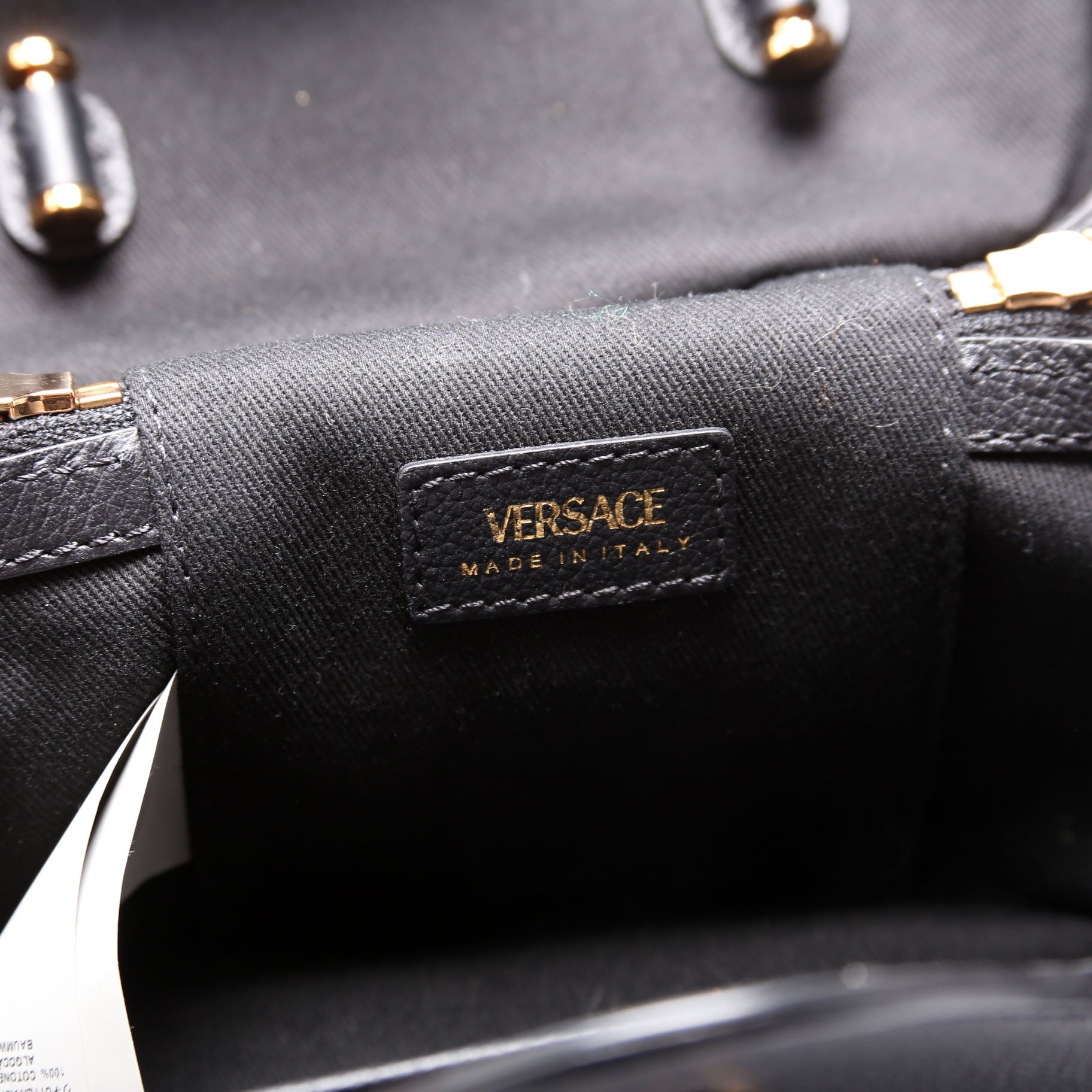 La La Medusa Leather Mini Vanity Bag Black