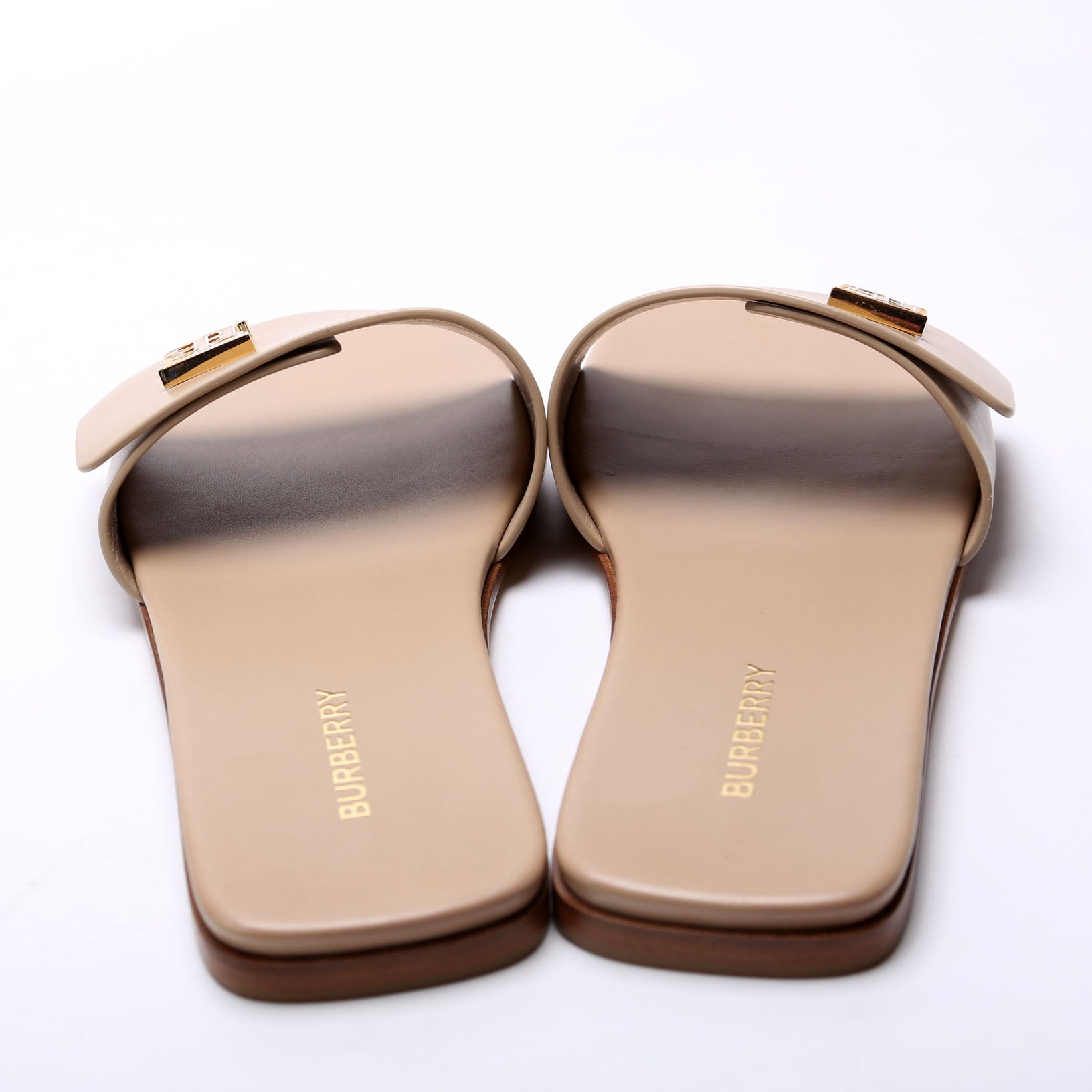 Sloane TB Leather Slide Sandals Size 39