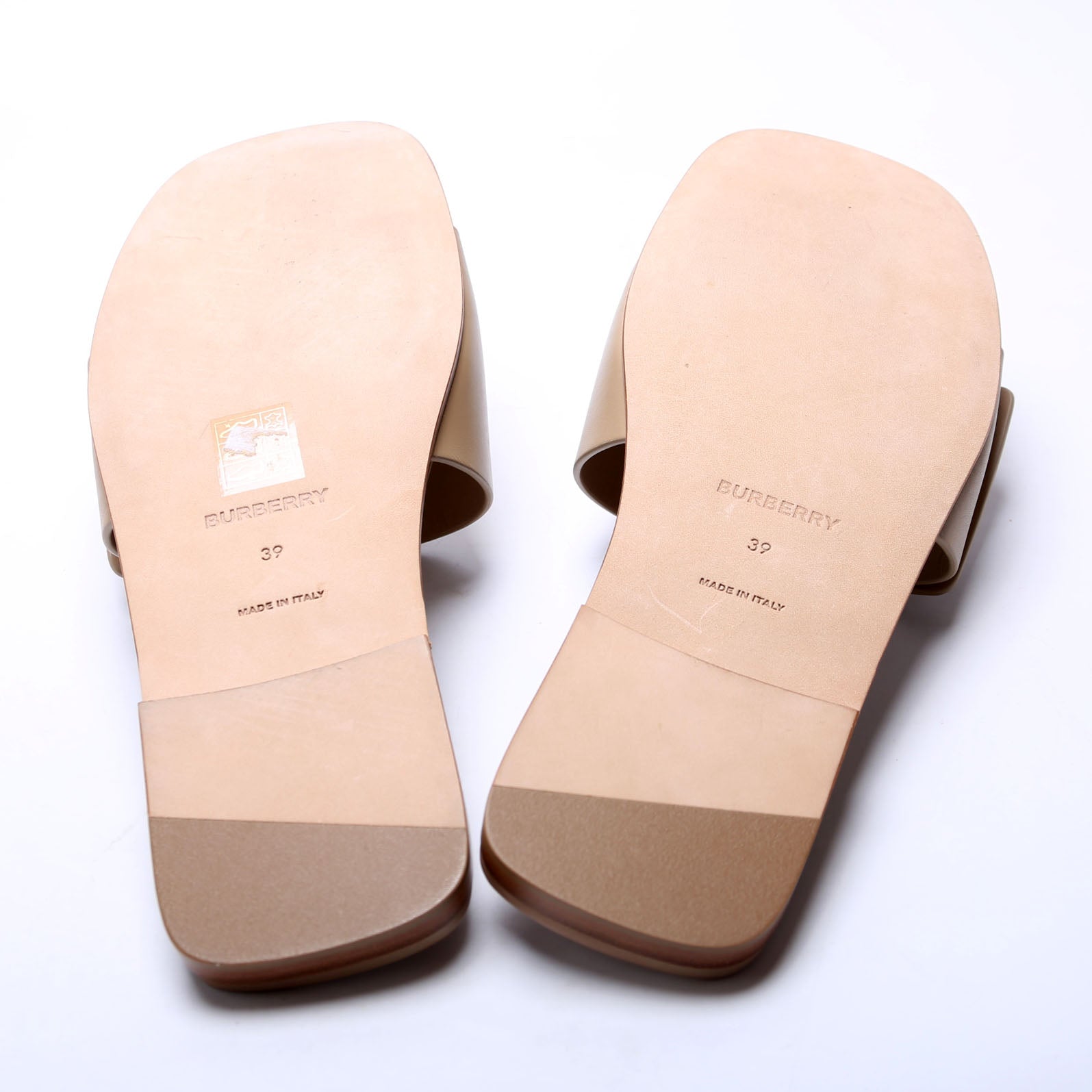 Sloane TB Leather Slide Sandals Size 39