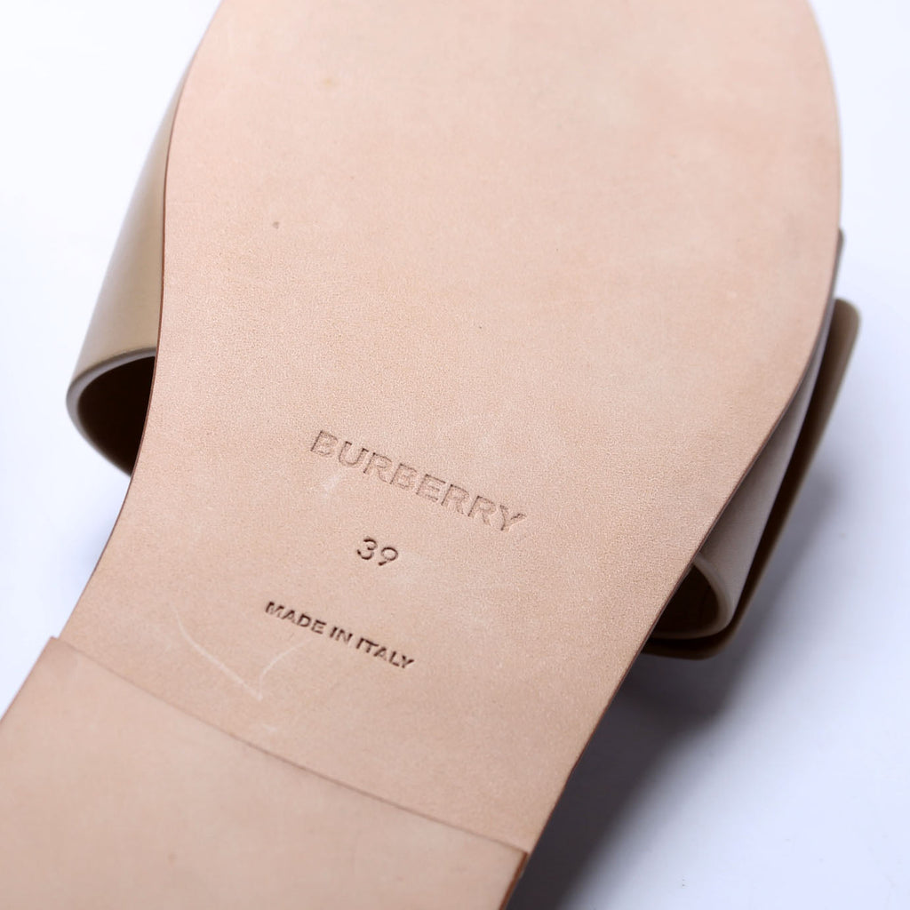 Sloane TB Leather Slide Sandals Size 39