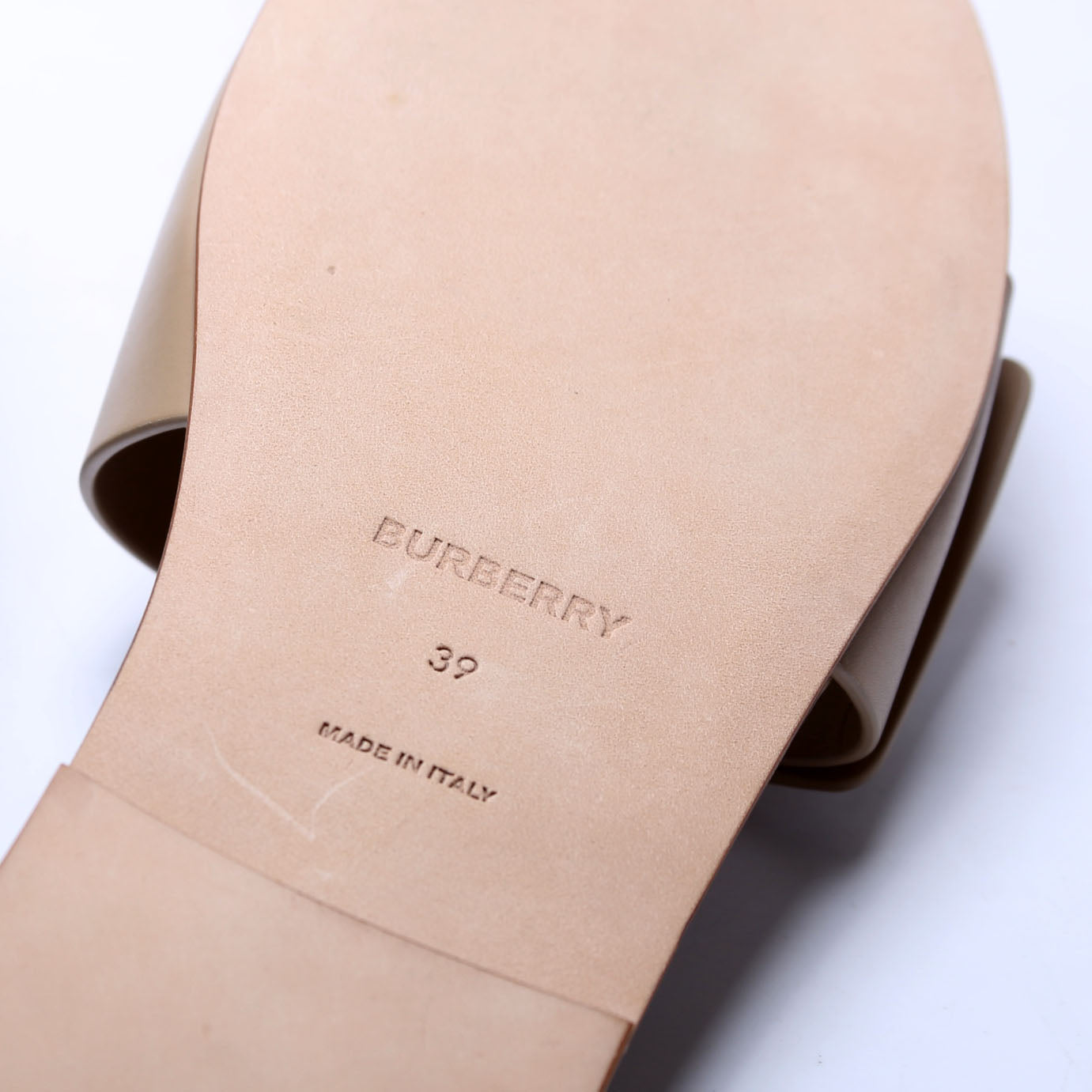 Sloane TB Leather Slide Sandals Size 39