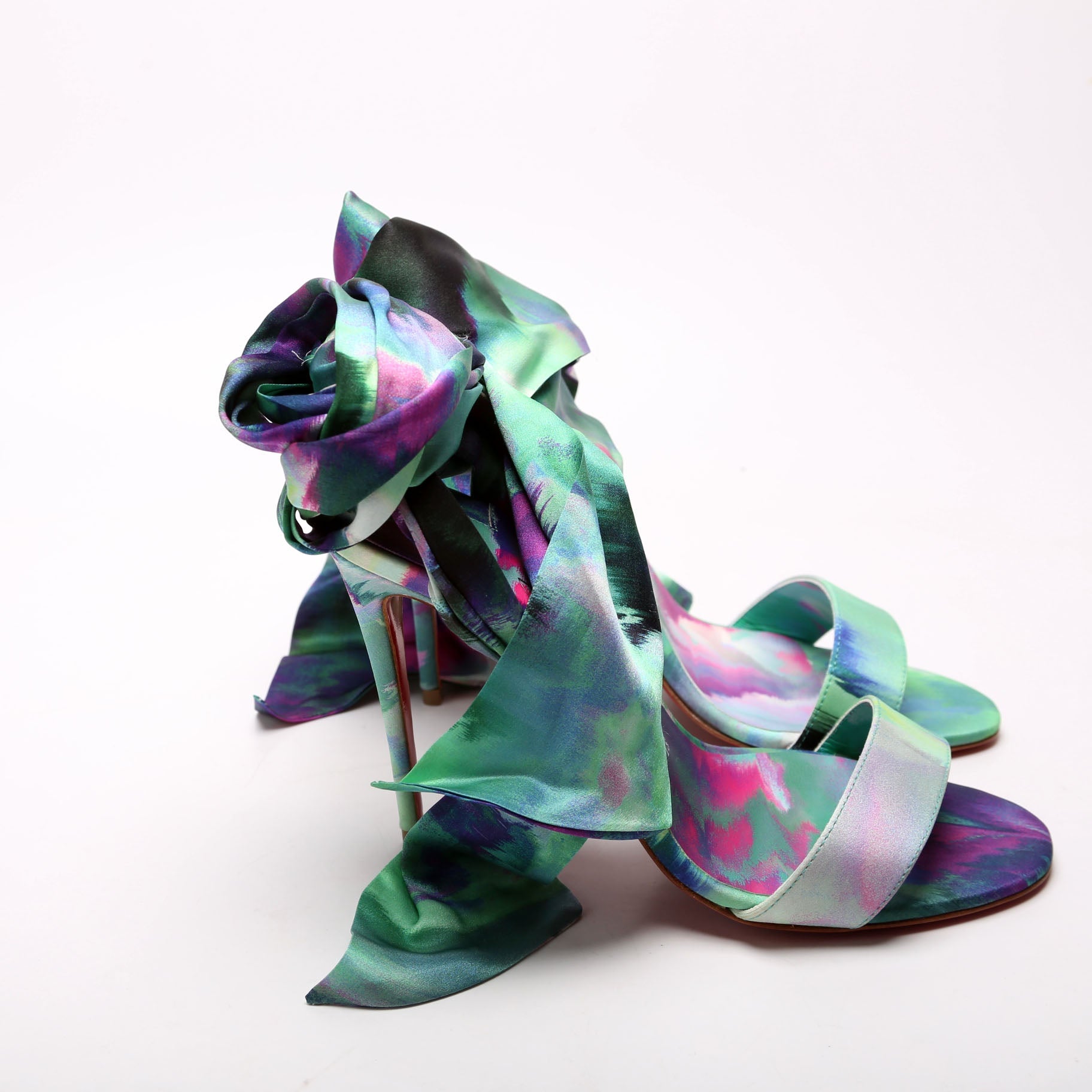 Sandale Du Desert 100mm Satin Size 36.5